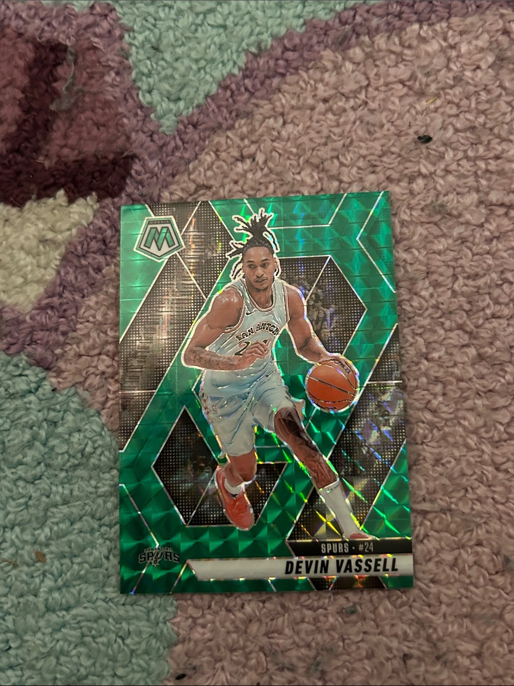 Panini Devin Vassell Green Holo Basketball Trading Card